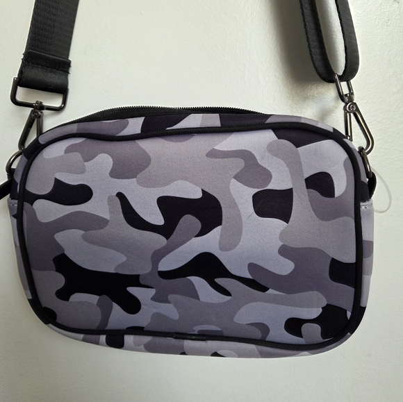 Haute Shore Neoprene Drew Camo Compact Crossbody With Stripes Adjustable Strap - Picture 5 of 14